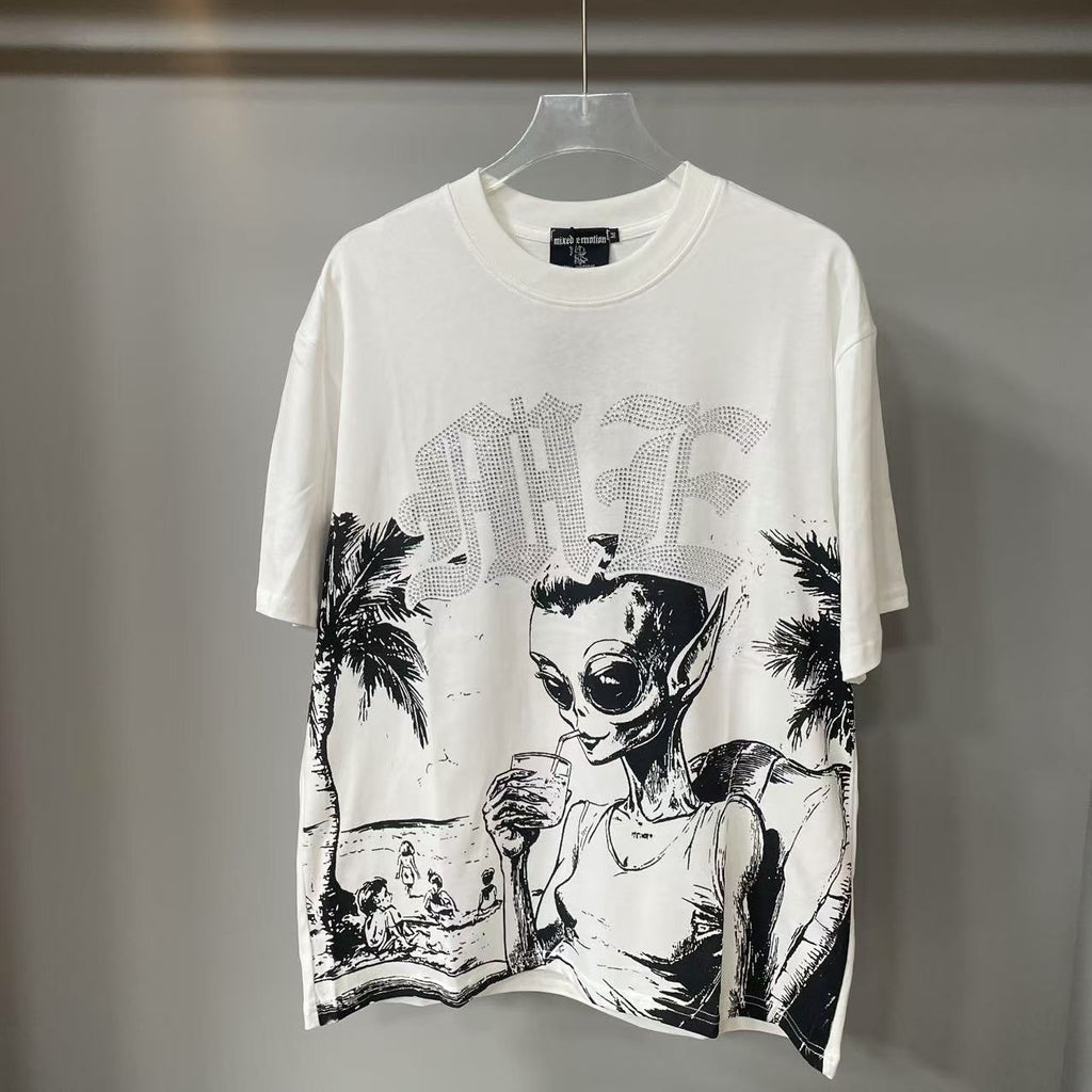European Fashion Printed Short-Sleeve T-Shirt for Men Trendy Brand